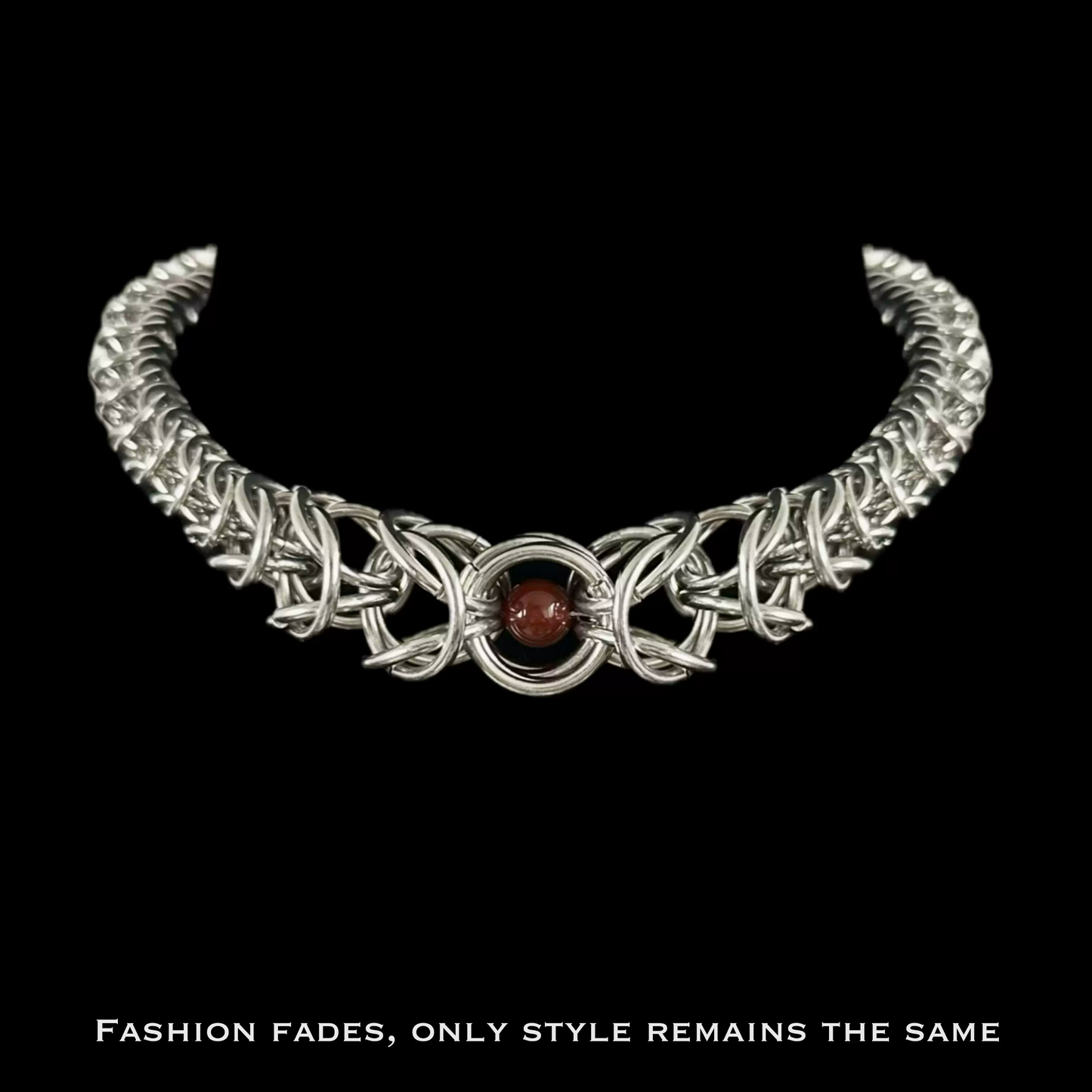 Handmade Dragon Bone Choker Necklace with Red Agate for Women Accessories Lady Party Jewelry