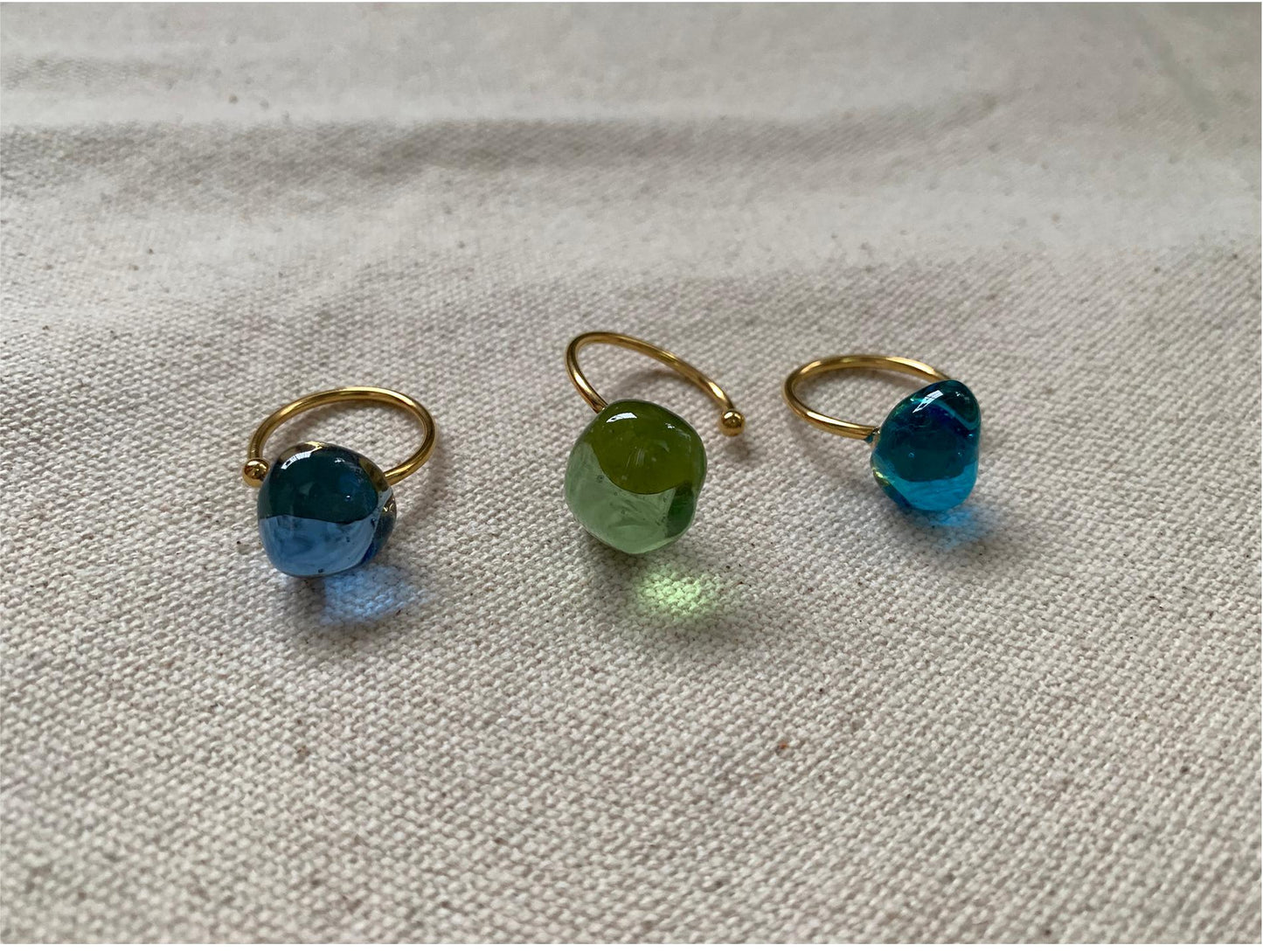 Adorable Fresh Dipped Glass Ring, Girl's Charming Accessory