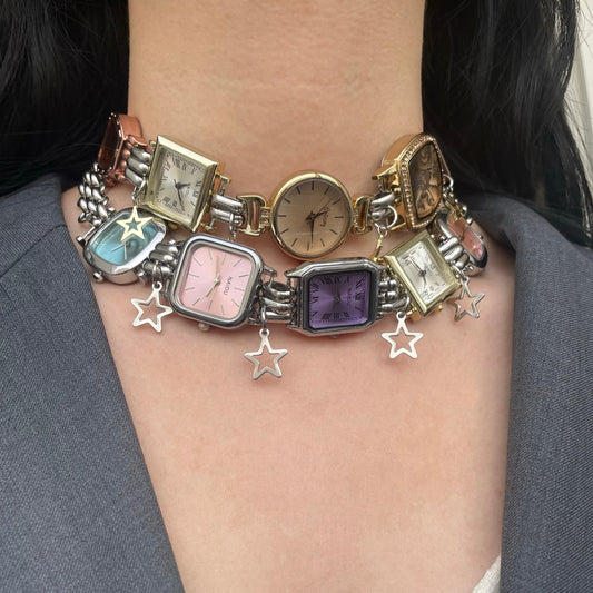 Niche Watch Pendant Titanium Steel Cyberpunk Design Necklace Unisex