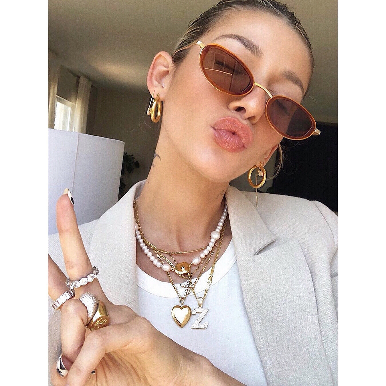 Vintage Minor Freshwater Pearl Necklace, Diamond-Studded Heart Locket, Stackable Layered Chain