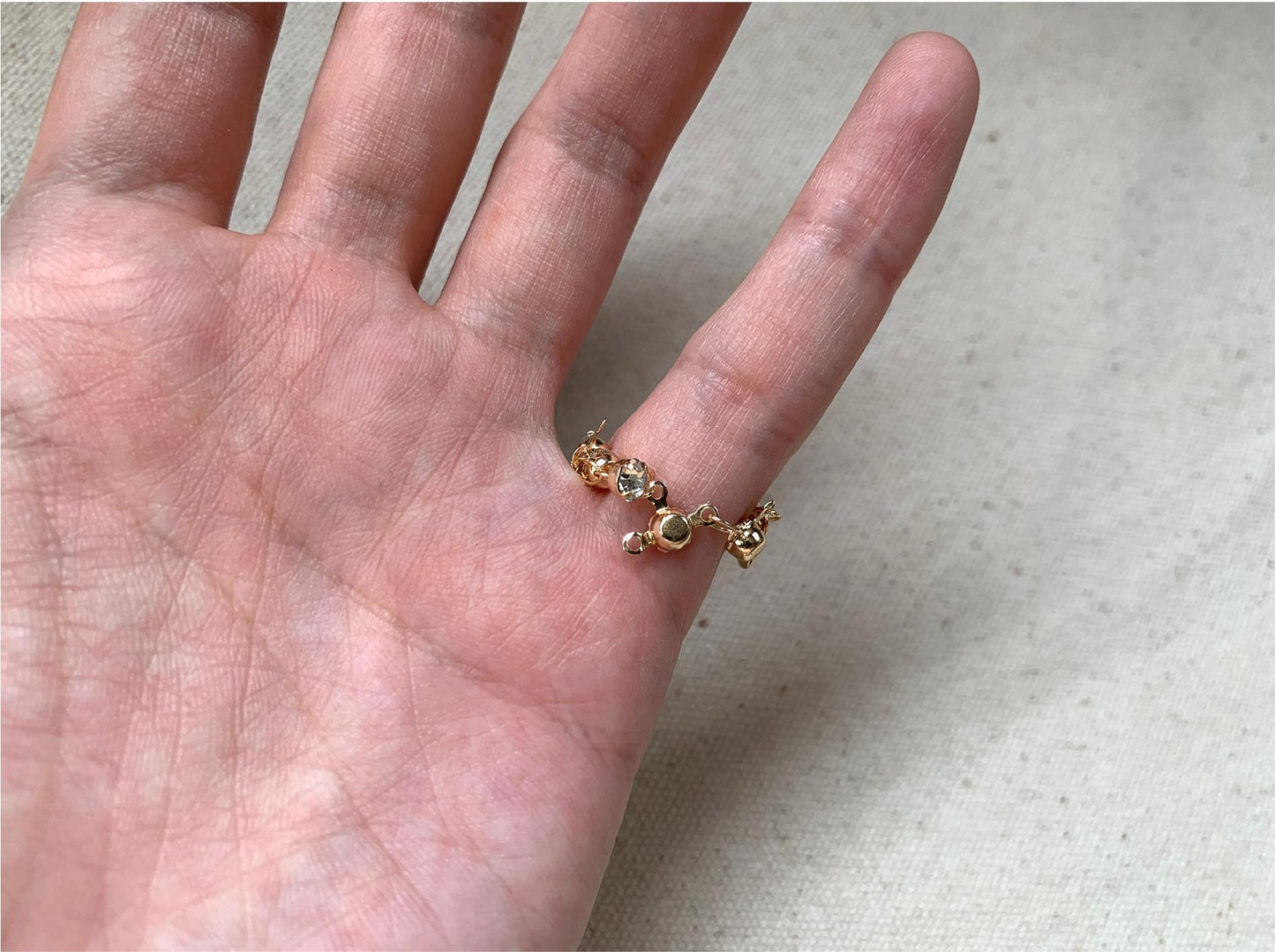 Elegant Shell Zircon Tassel Ring, Woman's Delicate Chain Accessory, Adjustable 48-65mm