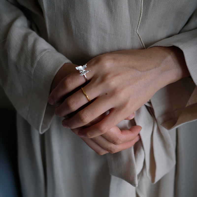 990 Silver Butterfly Ring, Delicate Women's Ring, Hong Kong Sizes