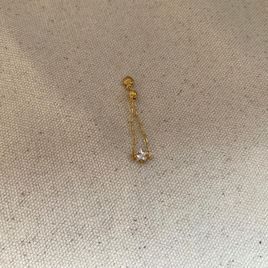 Minimalist Chain Star Zircon Ring, Adjustable Size, 48-65mm