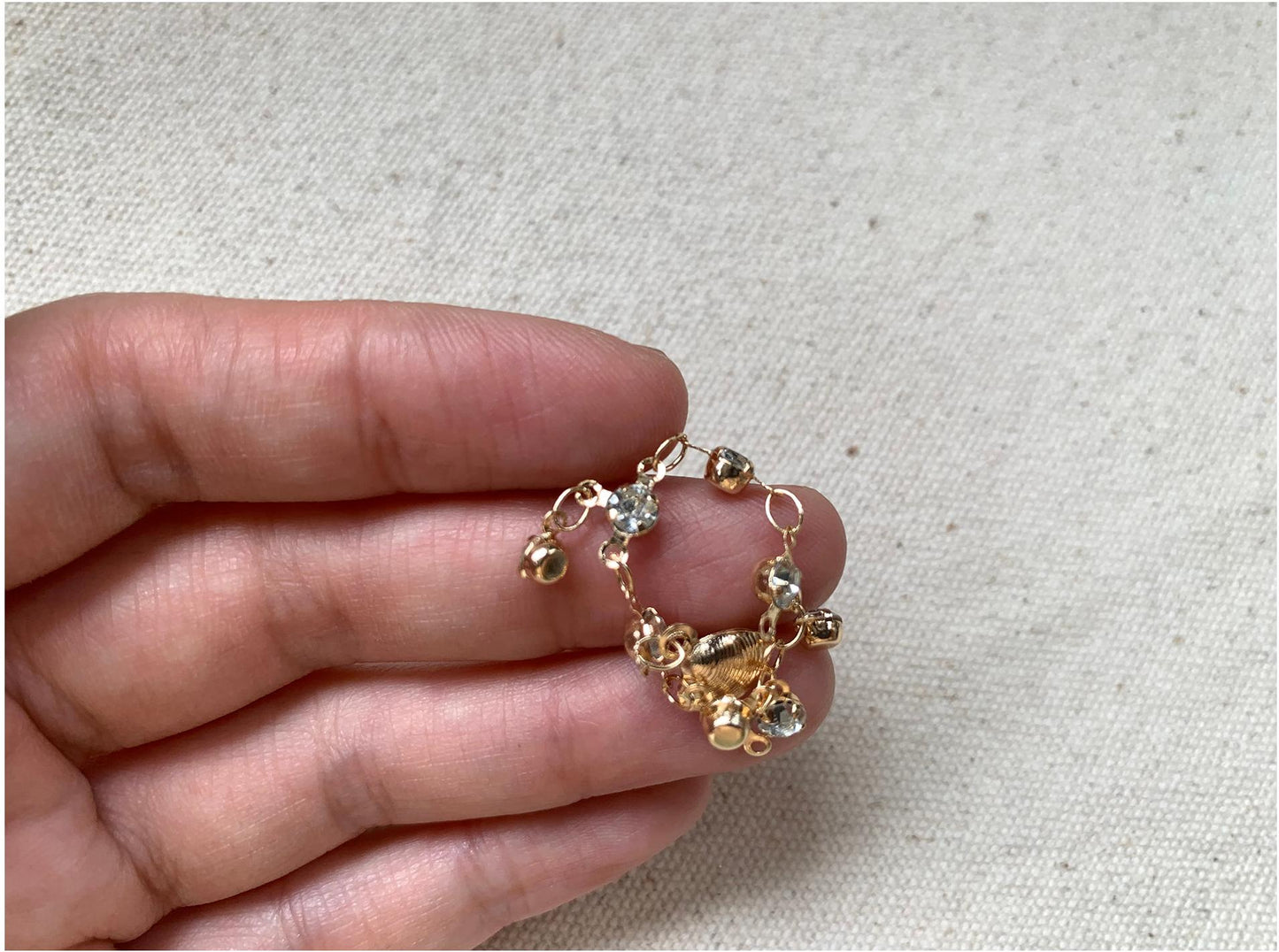 Elegant Shell Zircon Tassel Ring, Woman's Delicate Chain Accessory, Adjustable 48-65mm