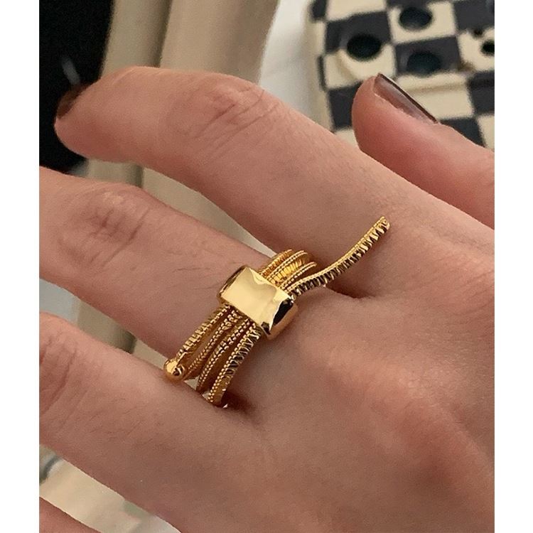 Vintage Multi-layer Chain Metal Open Ring, Women's Fashion Statement, Adjustable Chain Band