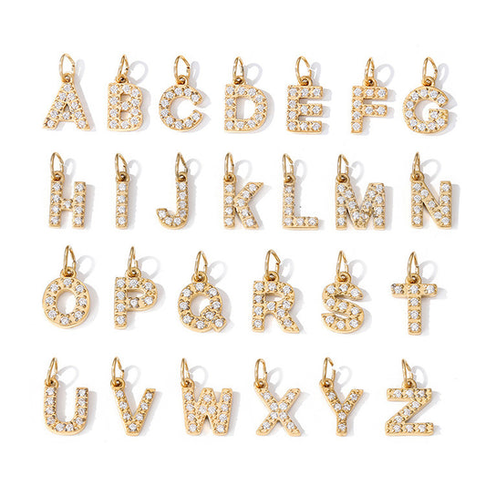 Personalized Zirconia Number and Letter Pendant Necklace