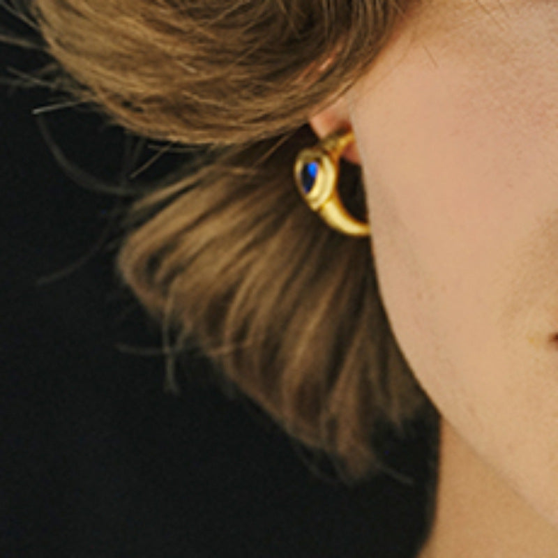 Vintage Love Heart Hoop Earrings, Classic Circle Studs