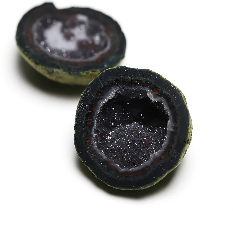 Natural Mexican Mini Agate Crystal Cave Earrings, Raw Mineral DIY Pendant Accessory