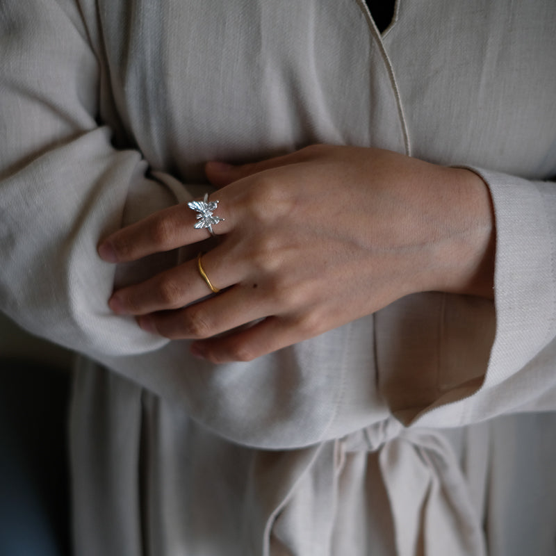 990 Silver Butterfly Ring, Delicate Women's Ring, Hong Kong Sizes