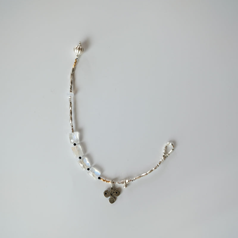 925 Silver White Moonstone Bracelet, Timeless Elegance, Woman