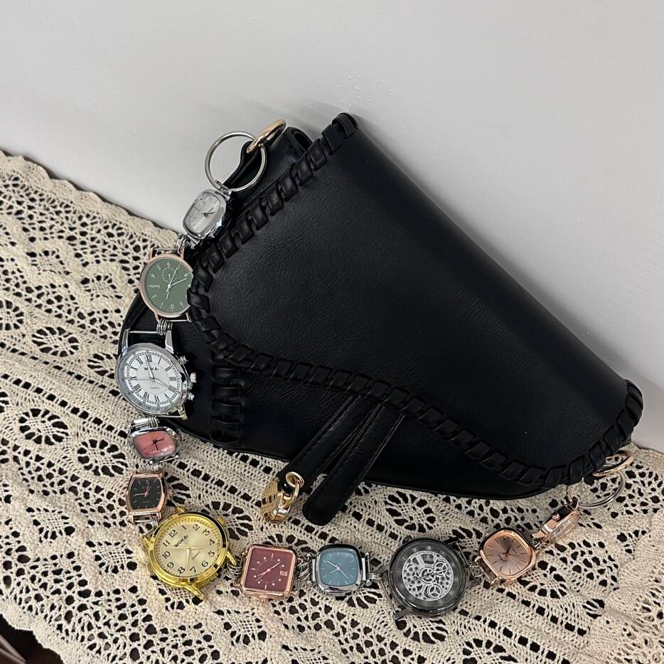Conspicuous Bag Vintage Watch Dial Strap Heavily Engineered Saddle Bag Ins Dark Slanted Crossbody Watch Dial Bag