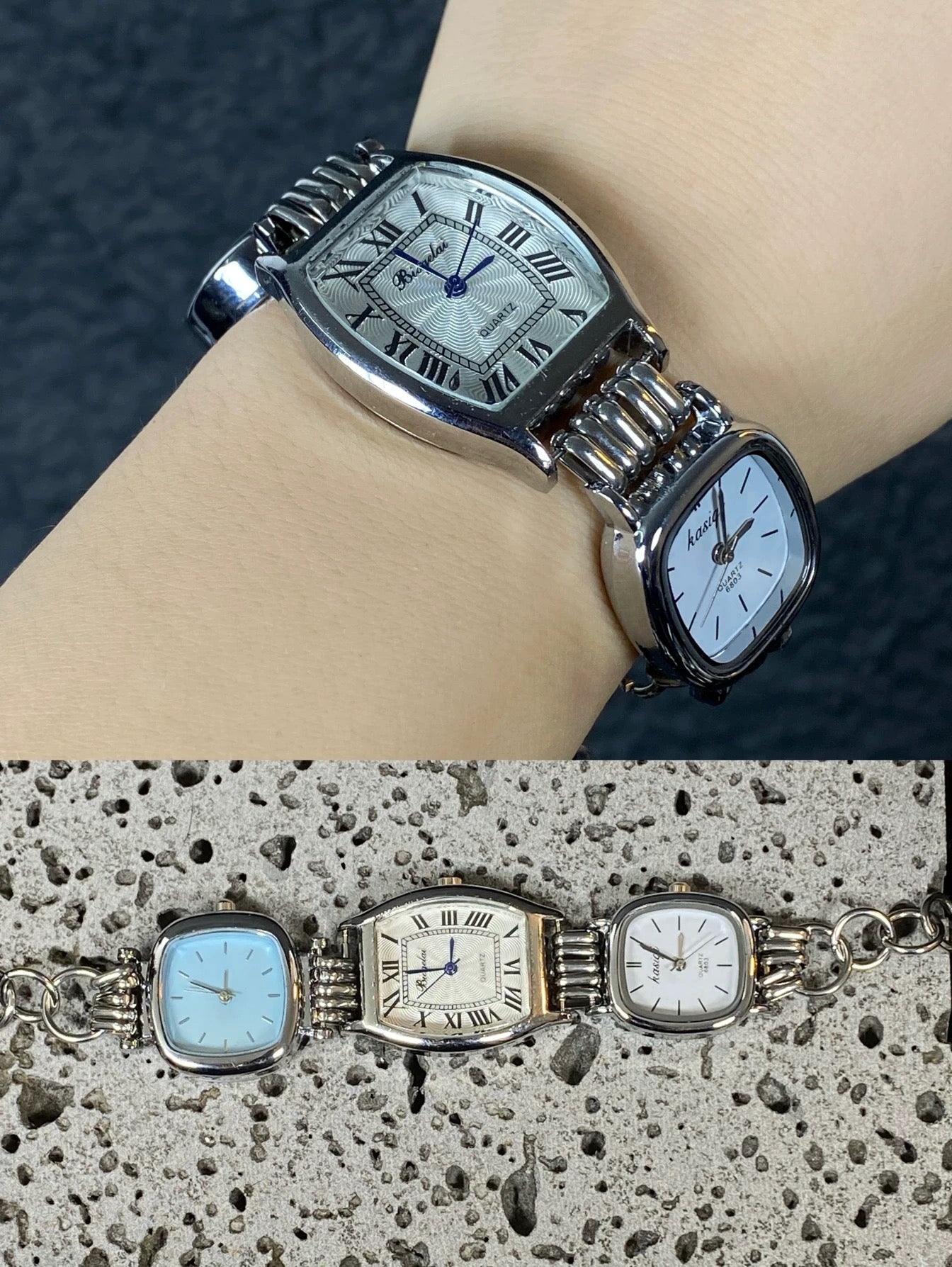 Vintage Punk 3 Watches Bracelet, Multi Watch Bracelet,Customizable Clock Bracelet.