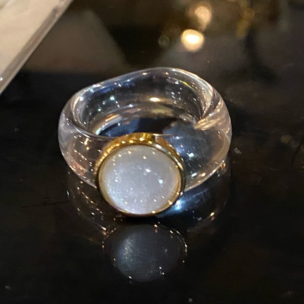 Crystal Stylish Stacking Rings, Transparent Colored Acrylic Jelly Ring, for Women and Girls