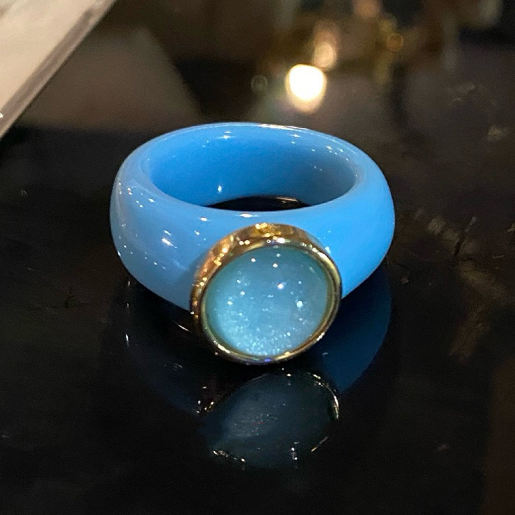 Crystal Stylish Stacking Rings, Transparent Colored Acrylic Jelly Ring, for Women and Girls