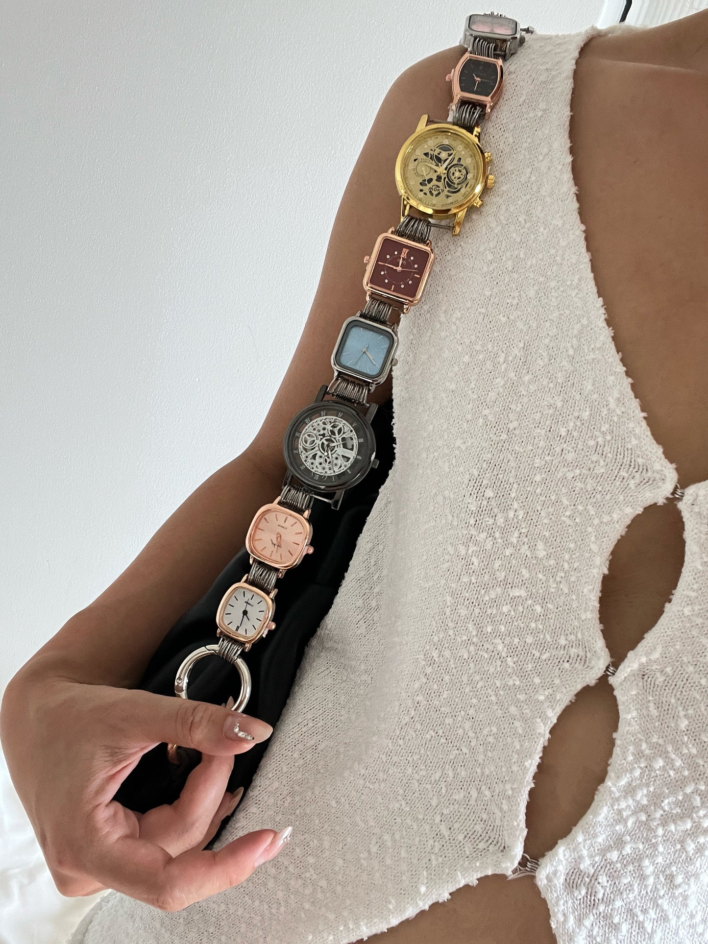 Conspicuous Bag Vintage Watch Dial Strap Heavily Engineered Saddle Bag Ins Dark Slanted Crossbody Watch Dial Bag