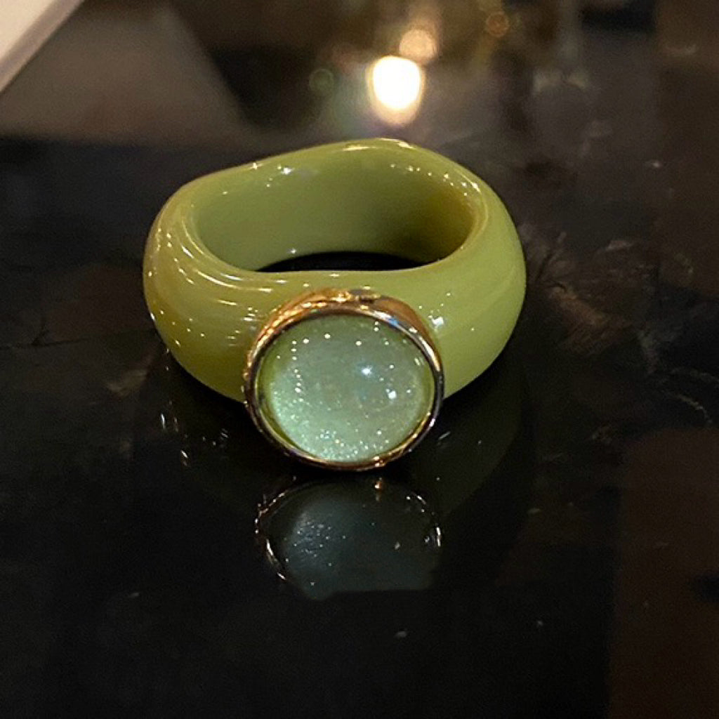 Crystal Stylish Stacking Rings, Transparent Colored Acrylic Jelly Ring, for Women and Girls