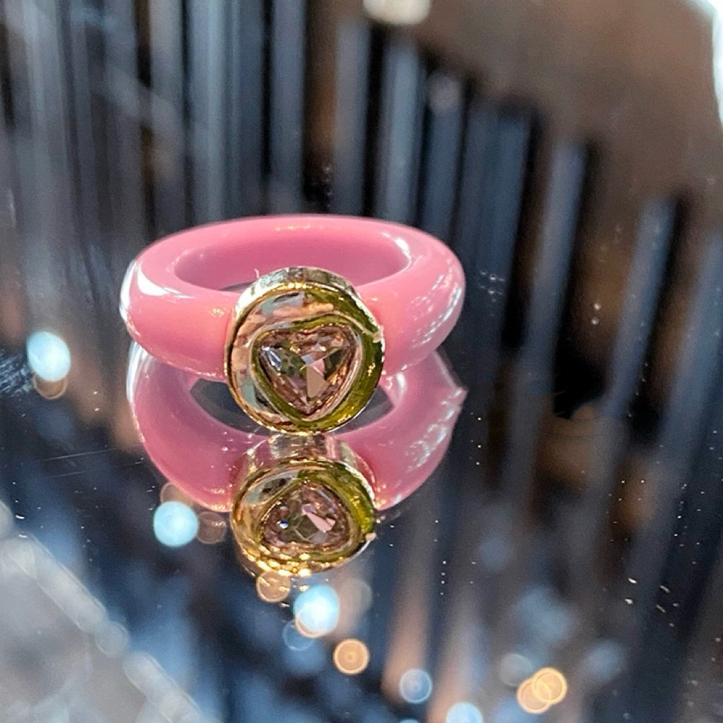 Crystal Stylish Stacking Rings, Transparent Colored Acrylic Jelly Ring, for Women and Girls