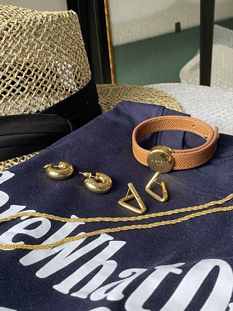 Genuine Leather Brass Cuff, Gold Coin Bracelet, Adjustable Size