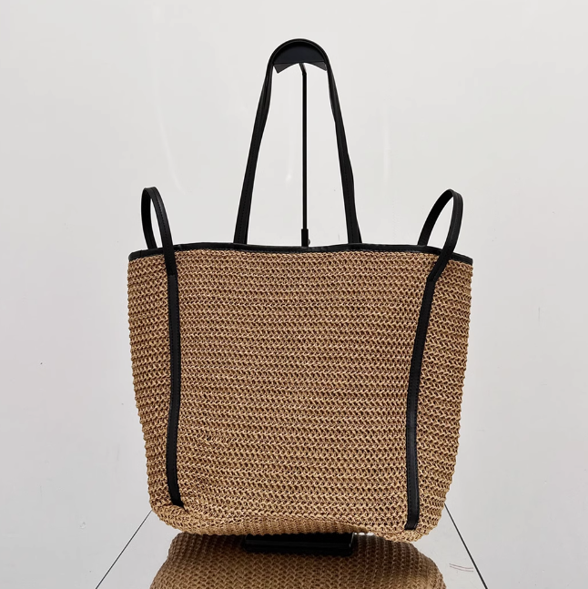 Straw Woven Bag for Women's 2024 New Spring/Summer Luxury and Western Vacation Woven Tote Bag