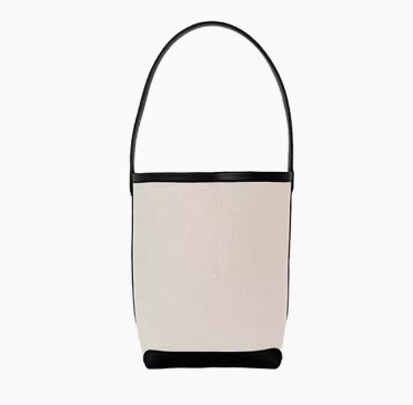 Women's 2024 new trend in handbags, trendy this year with a sense of luxury, black and white niche canvas tote bag, large capacity bucket crossbody bag