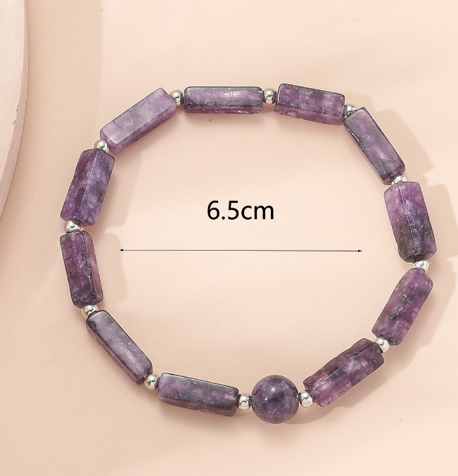 Amethyst Natural Gemstone Bracelets Healing Crystal Stretch Bracelets Irregular Chips Beads Bracelet