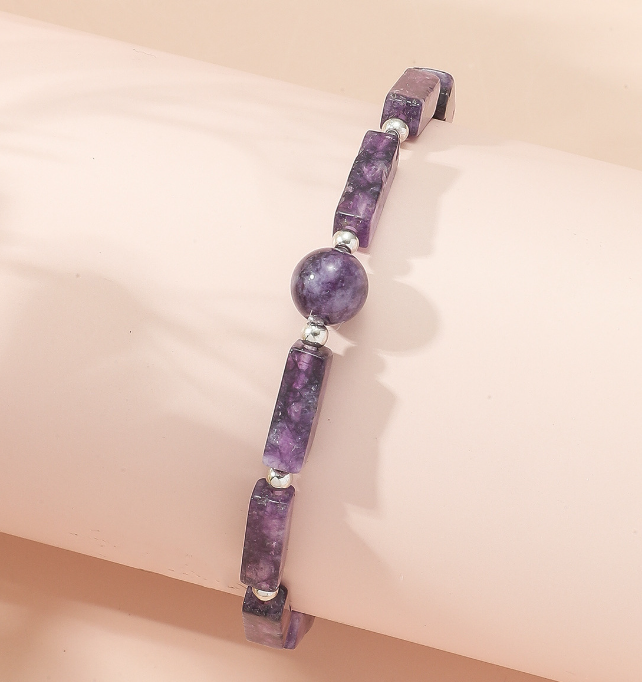 Amethyst Natural Gemstone Bracelets Healing Crystal Stretch Bracelets Irregular Chips Beads Bracelet