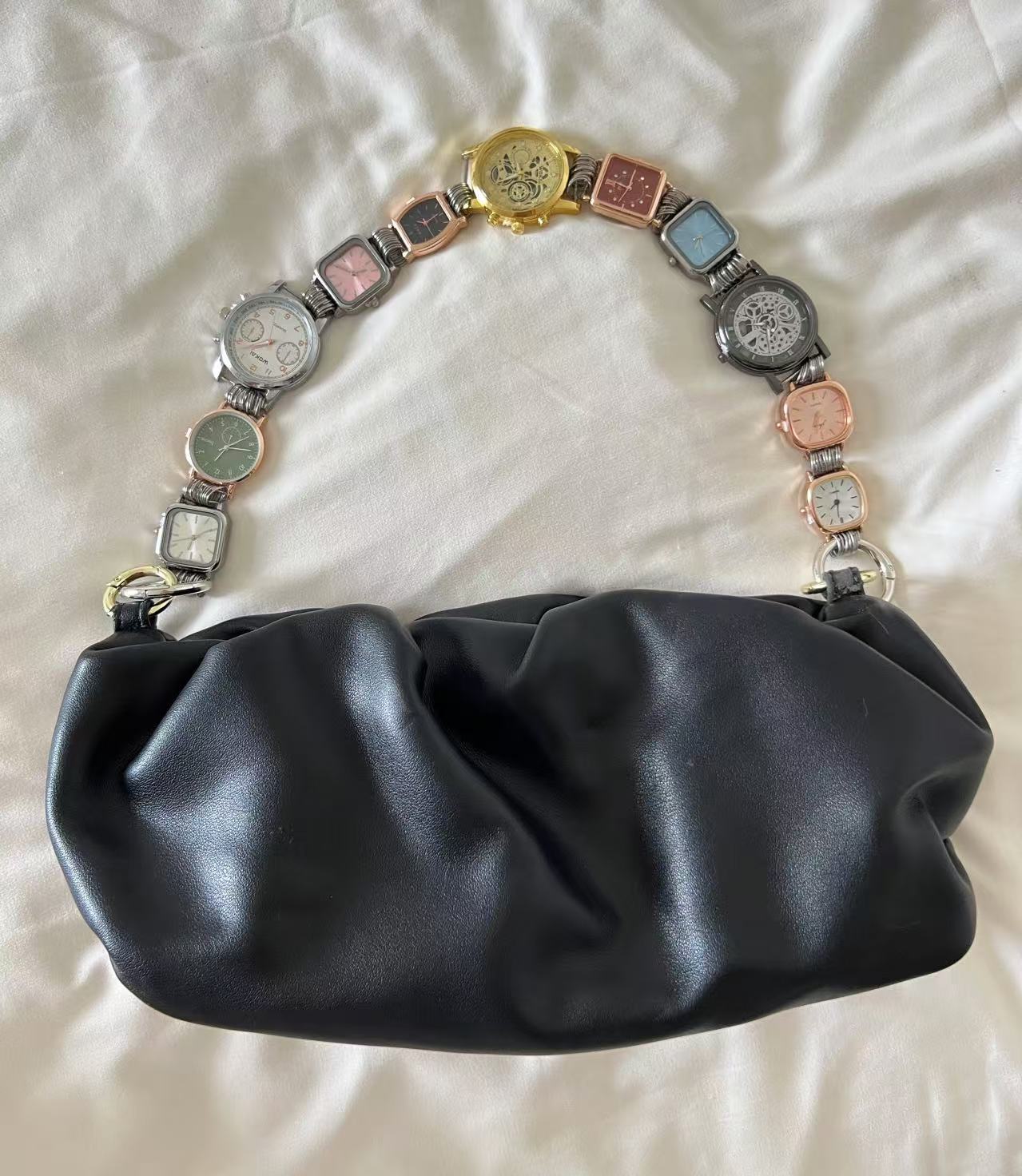 Y2K handmade multicolor watch bag strap,  unisex  watch bag chain & belt.