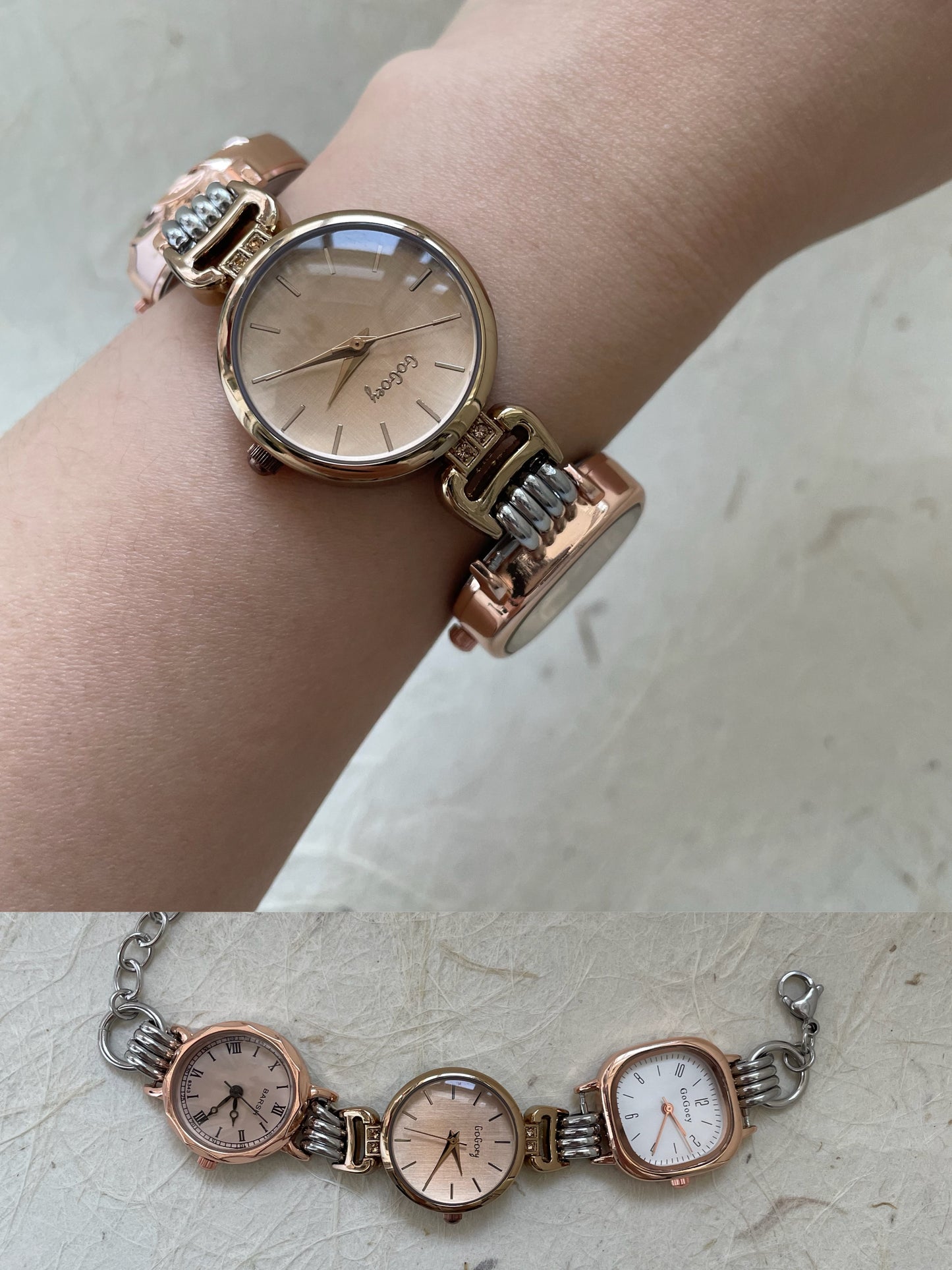 Vintage Punk 3 Watches Bracelet, Multi Watch Bracelet,Customizable Clock Bracelet.