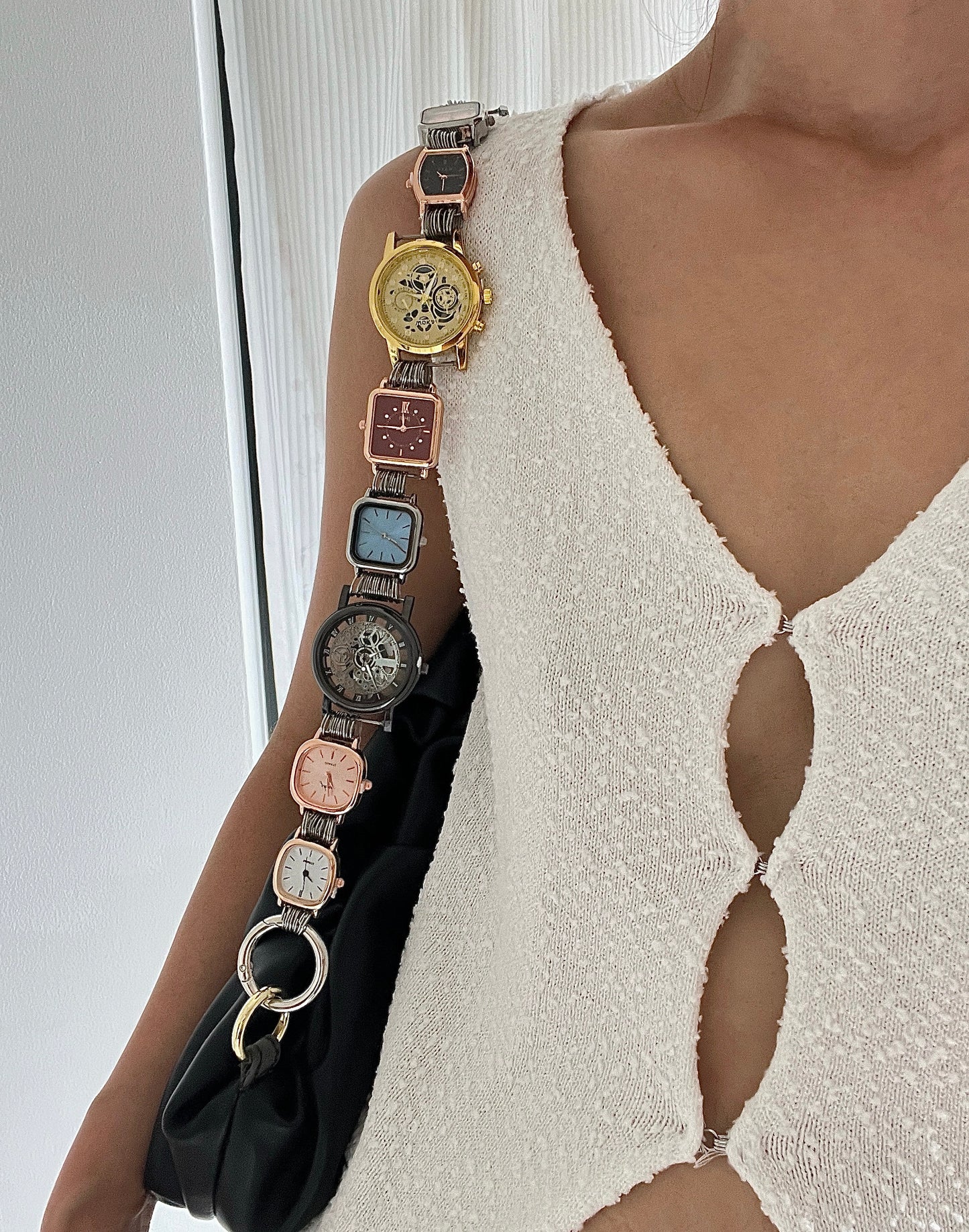Conspicuous Bag Vintage Watch Dial Strap Heavily Engineered Saddle Bag Ins Dark Slanted Crossbody Watch Dial Bag