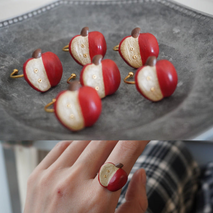 Original Handmade Terra Cotta Apple Ring Adjustable