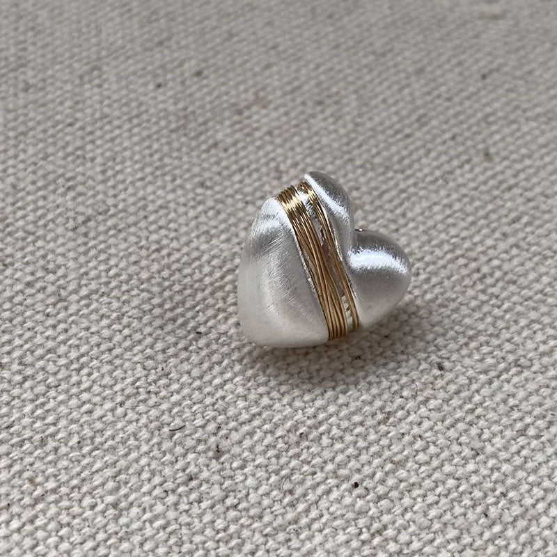 Retro Silvery Love Heart Shaped Stud Earrings Normcore Style,Wire Wound Earrings,Women Fashion Girl Bridal Jewelry