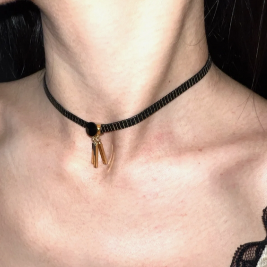 Cyber Punk Niche Chunky Black Copper Choker,  Fashion Necklace for Men and Women