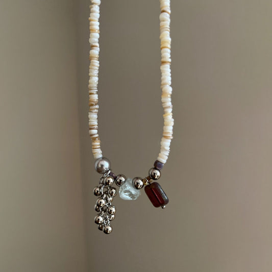 Vintage Necklace Natural Stone Crystal Tassel Design Versatile Necklace Decoration for Women