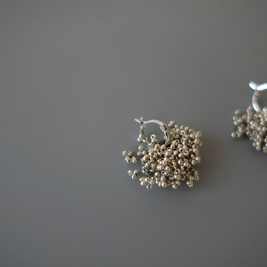 MoJone Handmade Original Fruit Shape Sterling Silver Drop Earrings for Female, Bead Chain Sterling Silver Earrings.