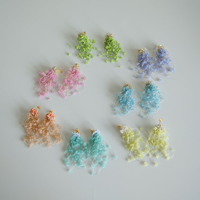 MoJone Handmade Original Bead Fringe Colorful Earrings and Clips for Female