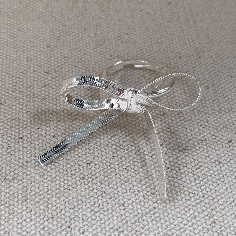 Sweet Bow Ring for Women Dainty Open Adjustable Bow Knot Ring,Butterfly Knot Ring Friendship Rings for Best Friends Statement Ring Wedding Jewelry Gifts