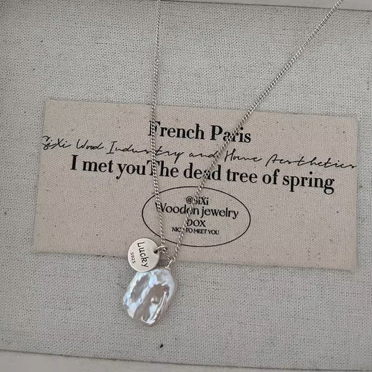 925 Sterling Silver Baroque Freshwater Grey Pearl Necklace, Women's Exquisite Neck Adornment