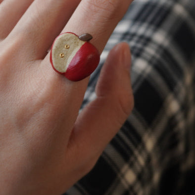Original Handmade Terra Cotta Apple Ring Adjustable