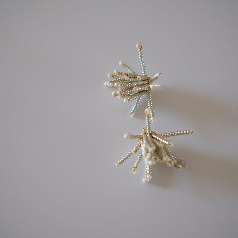 MoJone Stylish Original Firework Silver Earrings and Clips for Female, Fashion Accessory