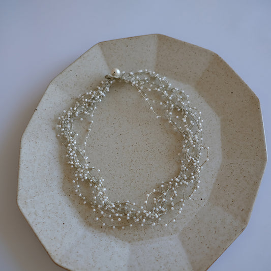 MoJone Handmade Original Vintage Bead Silver-green Necklace for Female