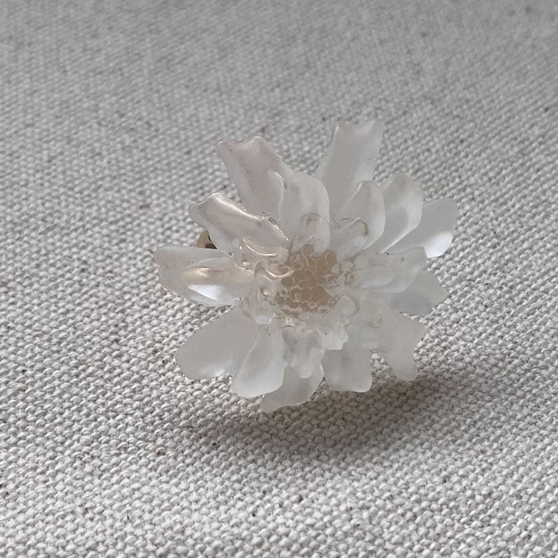 Bohemian Resin Flower Ring Unique Wedding Promise Finger Rings Fashion Exaggerated Comfort Fit Jewelry Gifts Birthday