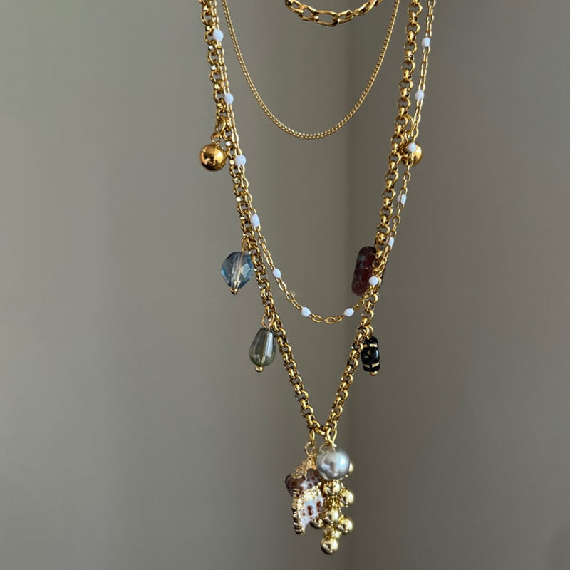 Layered Necklaces for Women conch pendant Choker Retro Necklace