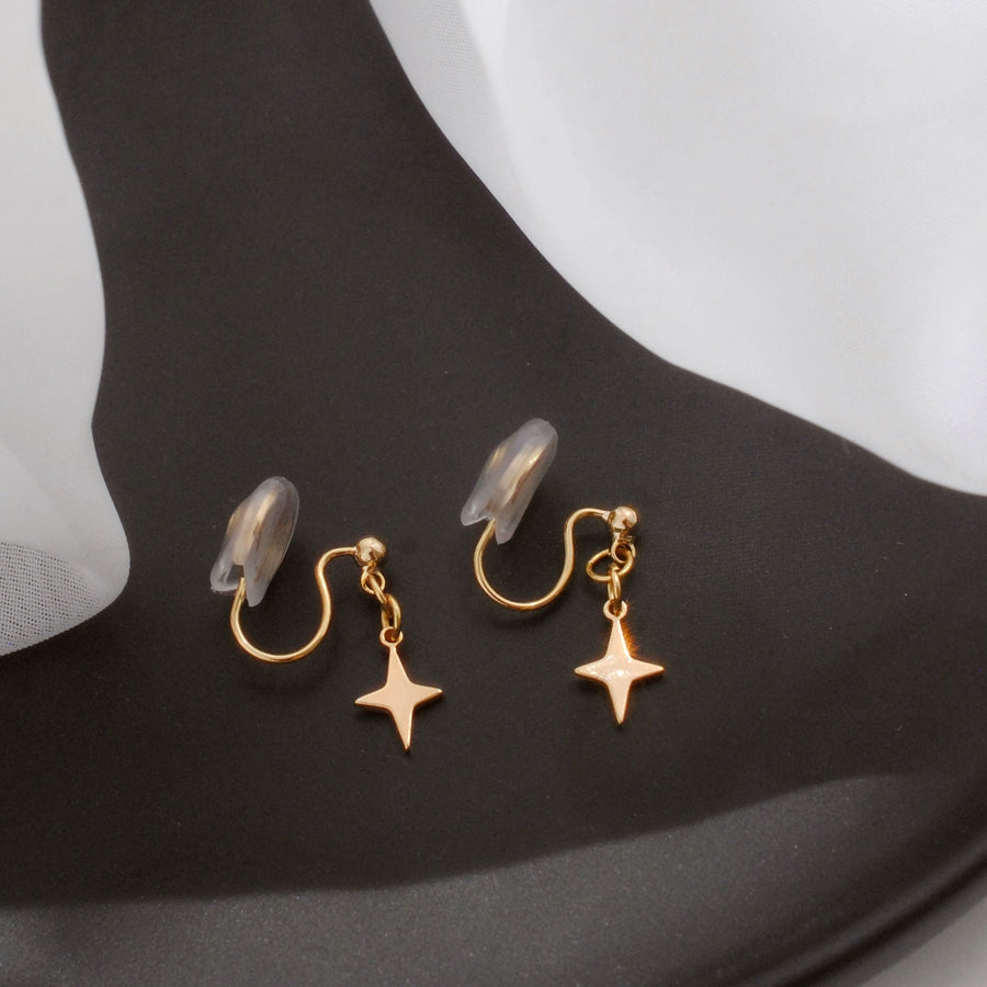 Painless Mosquito Coil Ear Cuff with GOODLUCK Letter Charm and Star Pendant and Ice Cream Cone