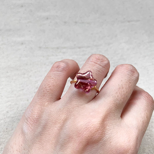 Star Shaped Purple Ring Jewelry Promise Engagement Wedding Rings Star Ring for Girl Off white Star Rings Trendy Ring for Teens Pretty Rings
