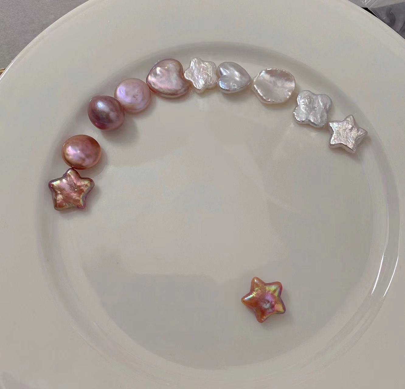 Baroque Pearl and Multicolored Gemstone Bracelet with Star and Heart Charms - Handcrafted Elegance