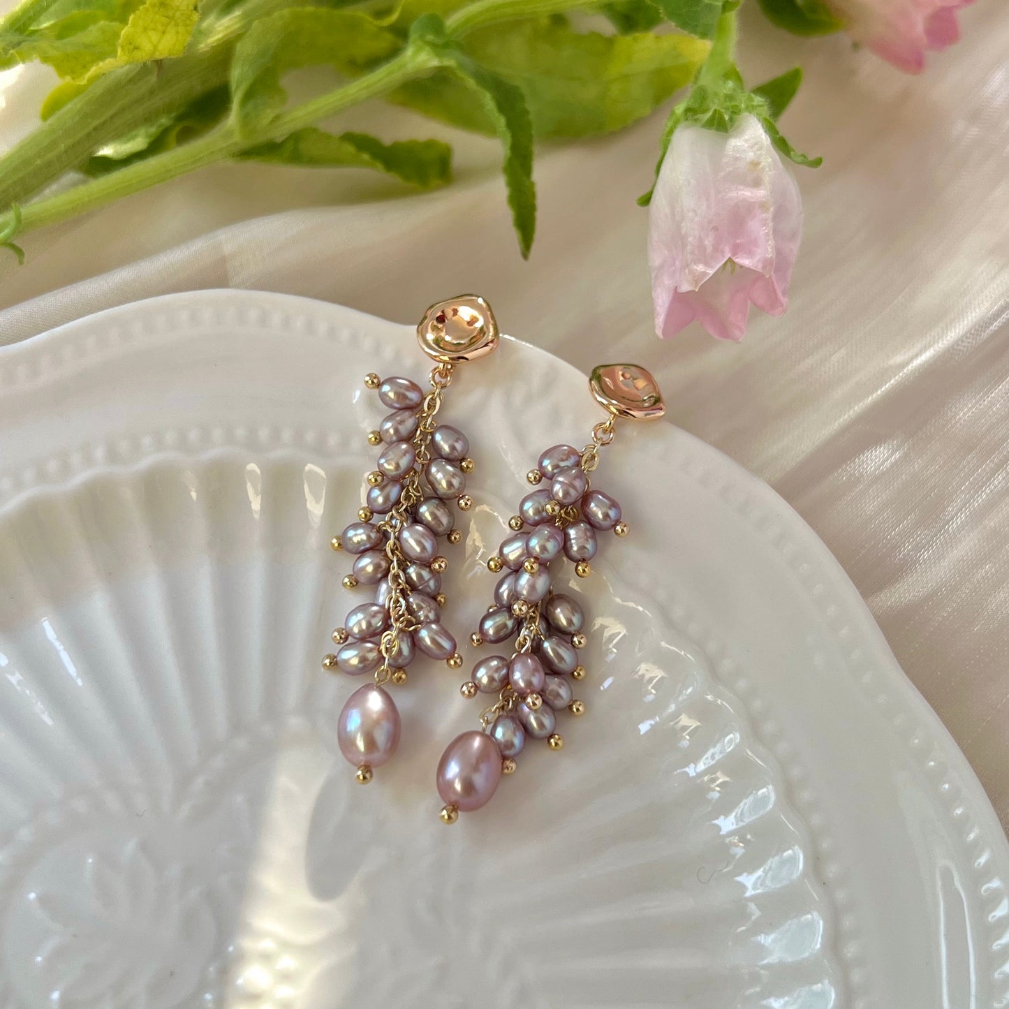 Elegant S925 Silver Natural Freshwater Pearl Rice Bead Earrings – Luxurious Non-Nucleated Jewelry