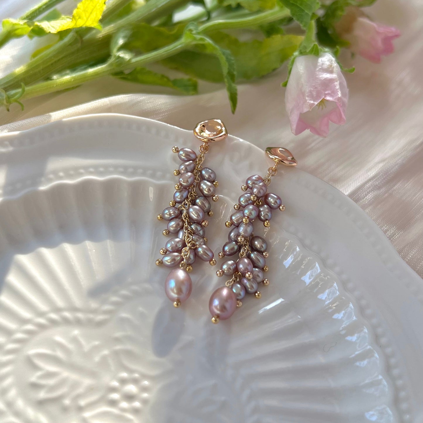 Elegant S925 Silver Natural Freshwater Pearl Rice Bead Earrings – Luxurious Non-Nucleated Jewelry