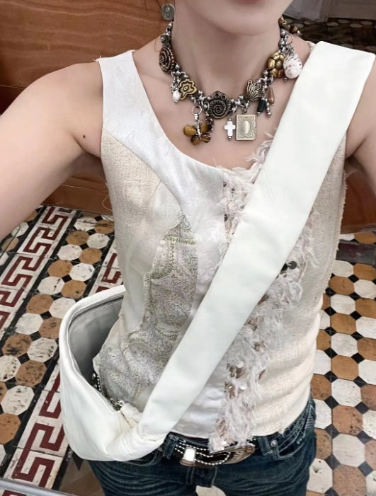 Vintagepunk Shell, Conch and Butterfly Element Silver Choker, Trend Clutter Cool Chunky chain choker,Y2Kchoker