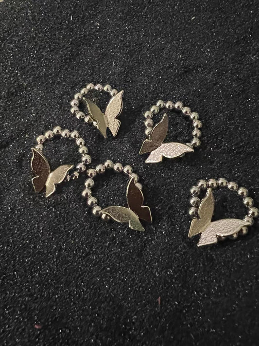 1pc Sliver Butterfly Ring Cute Style Dainty Valentine Anniversary Birthday Jewelry Gifts for Women Girls