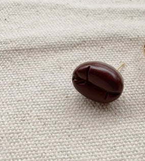 Adorable Coffee Bean Earrings,925 Silver ,Girlish Style. A special gift for coffee lover.